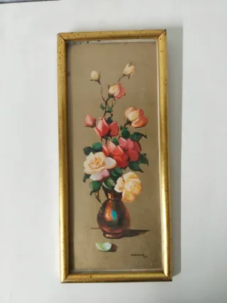 Cuadro Floral Bodegón Vintage Años 60