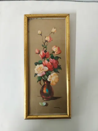 Cuadro Floral Bodegón Vintage Años 60