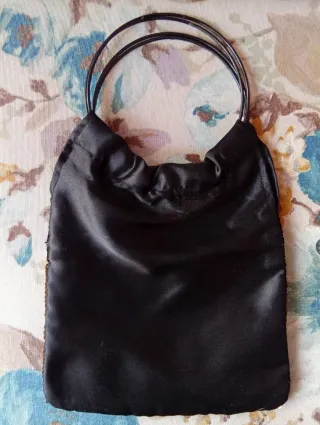 Bolso lentejuelas fiesta negro y dorado