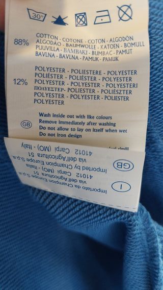 Felpa Champion Uomo Zip Blu Taglia M