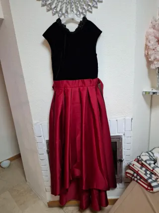 Vestido Fiesta Negro y Rojo Talla M