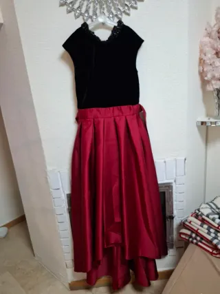 Vestido Fiesta Negro y Rojo Talla M