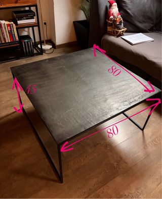 Mesa de centro metálica 80x45 cm