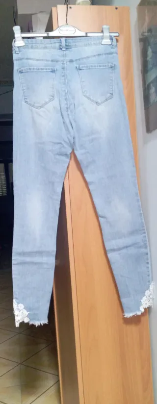 Jeans SHEIN azzurri vita alta con pizzo