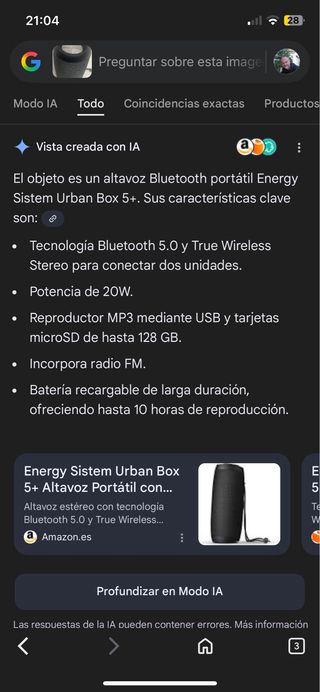 Energy Sistem Urban Box 5+ Altavoz Portátil