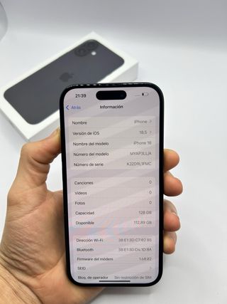 iPhone 16 128 GB Negro