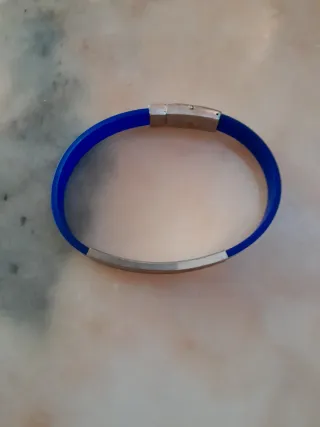 Pulsera Plata 925 con banda azul