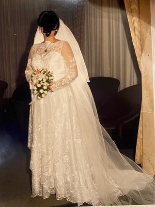 Vestido de Novia Encaje Manga Larga