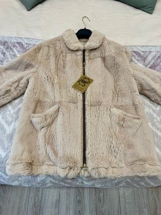 Abrigo piel de conejo mujer