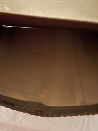 Sottomano in cuoio '800 con interno in seta