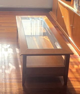 Mesa de centro madera y cristal