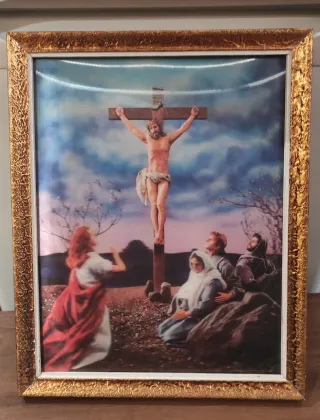 Cuadro religioso de la crucifixión 3D