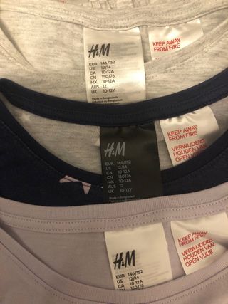 Lote 4 pijamas niña 10-11 años