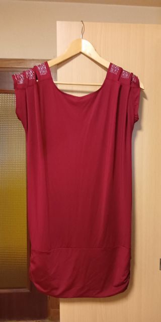 Vestido burdeos ablusado XL