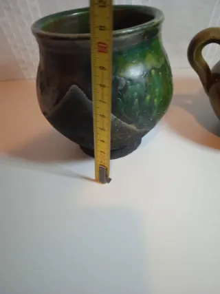 Juego de 2 jarrones de cerámica antiguos