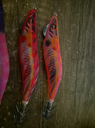 5 señuelos de pesca calamar duel de tusteno !!