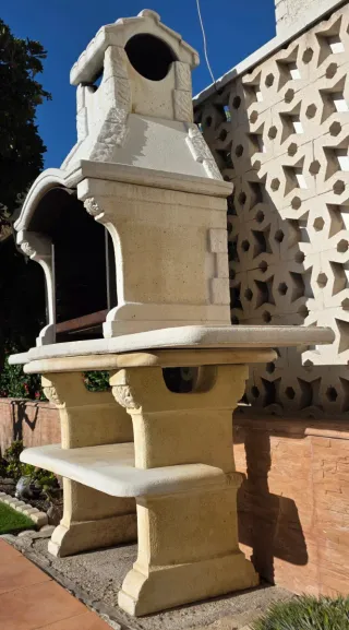 Barbacoa de obra piedra y metal