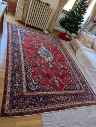 Tappeto Persiano Originale Rosso Blu