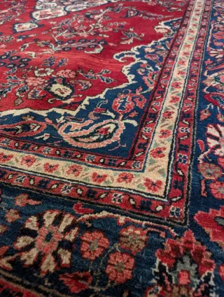 Tappeto Persiano Originale Rosso Blu