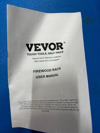 Estante Leña VEVOR Negro/Marrón