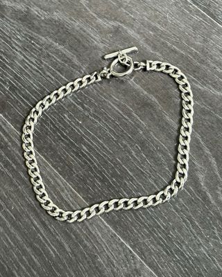 Collar Agatha eslabones plateado