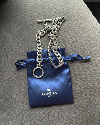 Collar Agatha eslabones plateado