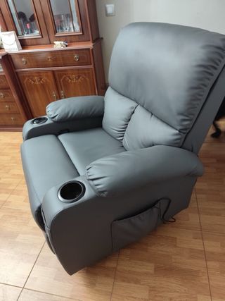Sillón relax gris oscuro con USB