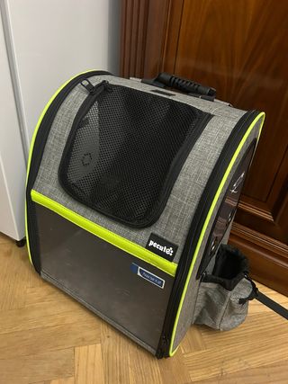 Transportín gato Pecute gris y verde