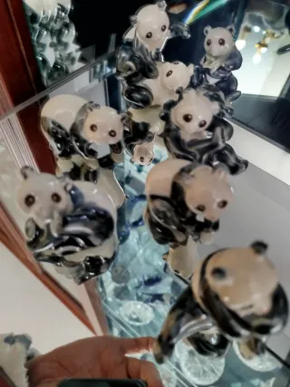 Colección figuras panda cerámica