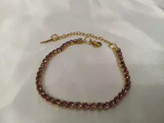 Pulsera circonitas acero bañado oro 18K