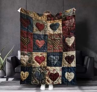 Manta suave con corazones