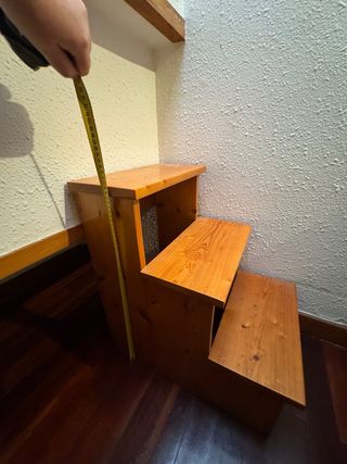 Escalera madera 3 peldaños