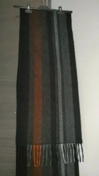 Sciarpa uomo righe nere, marroni, grigie