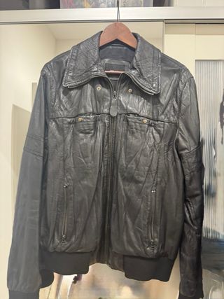 Chaqueta de cuero Zara negra