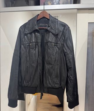 Chaqueta de cuero Zara negra