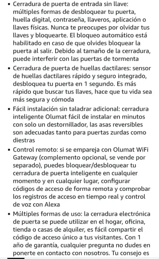 Olumat Cerradura Inteligente Sin Llave