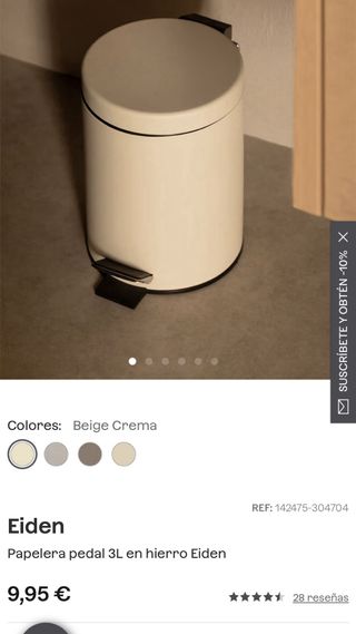 Cestino pedale 3L per bagno o cucina