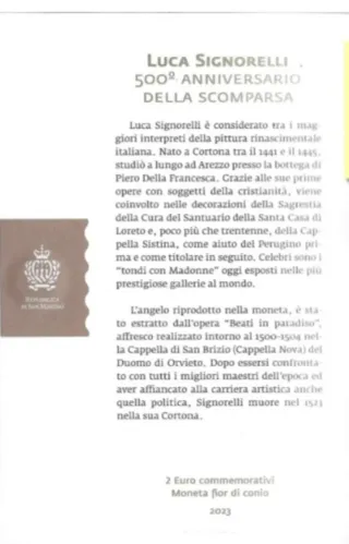 San Marino 2 Euro 2023 Signorelli