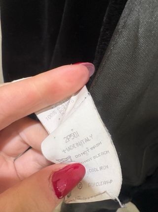 Cappotto in velluto nero Taglia M