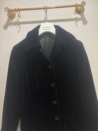 Cappotto in velluto nero Taglia M