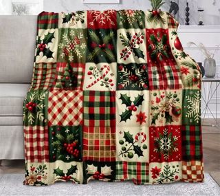 Manta de microfibra con diseño navideño