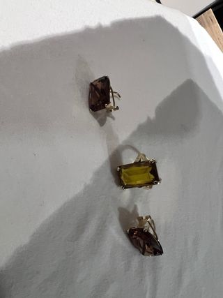 Conjunto oro 18k y topacio: Anillo y Pendientes