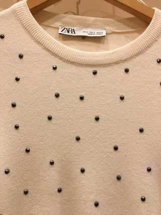 Jersey Zara tachuelas beige