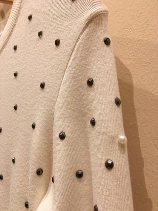 Jersey Zara tachuelas beige