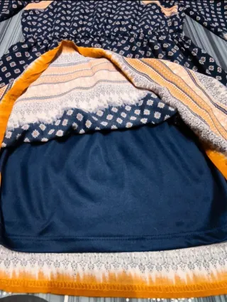 Vestido estampado étnico mujer manga larga