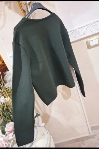 Cardigan donna verde con bottoni
