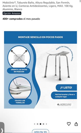 Taburete Baño Mobiclinic Regulable san fermin