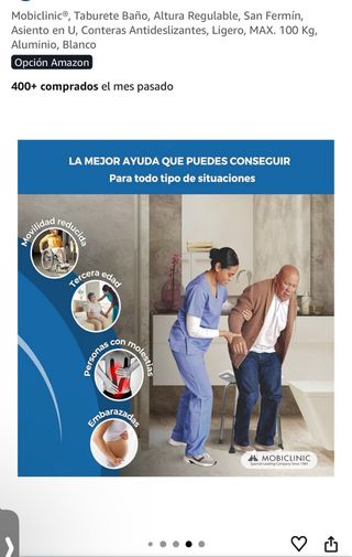 Taburete Baño Mobiclinic Regulable san fermin