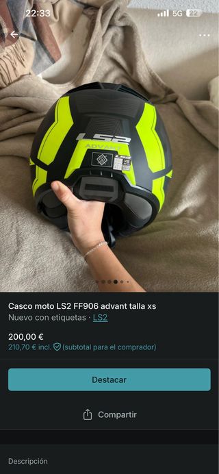 Casco Moto LS2 FF906 Advant Talla XS