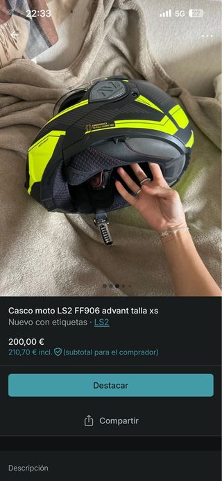 Casco Moto LS2 FF906 Advant Talla XS